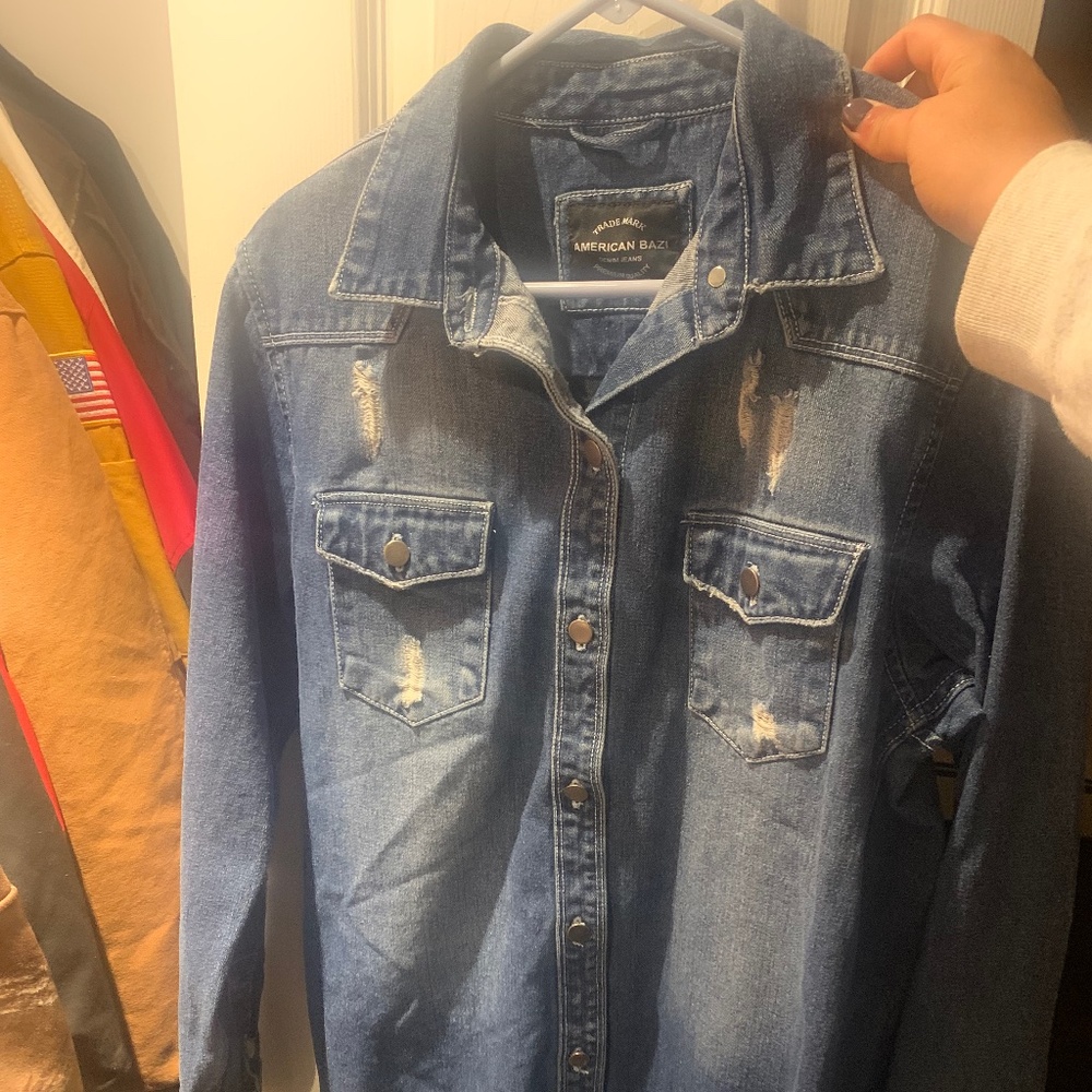 Denim shacket